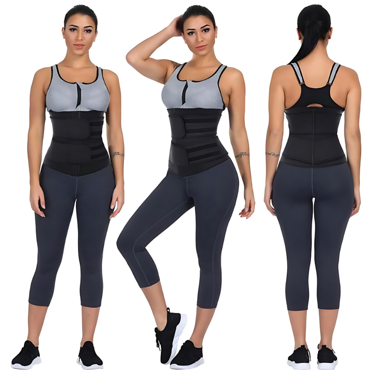 Premium Waist Trainer With Double Compression Straps Supportive Zipp Magic Shaper UK